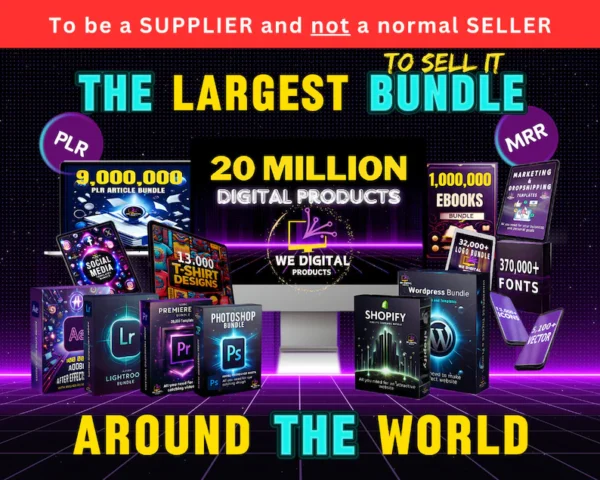20 Million Digital Products to Sell | Master Resell Rights Products | Digital Products Bundle | PLR Bundle Digital Products | Passive Income