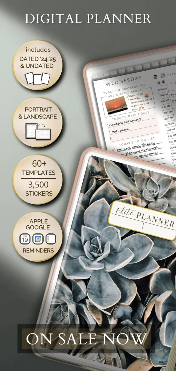 2025 Digital Planner GoodNotes Template for iPad Tablet and Phone with Apple & Google Calendar links Life Journal Daily Weekly and Monthly - Image 10